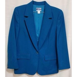 Vintage Pendleton! Women's beautiful royal blue 100% Oversized wool blazer